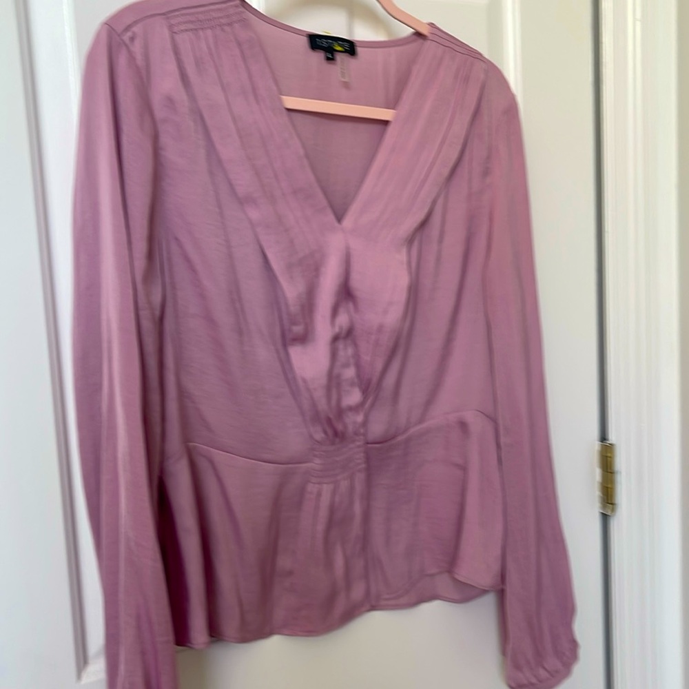 1. State lavender pink long sleeve blouse